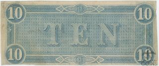 1864 Series Confederate States of America Note $10 Richmond Virginia F, 2