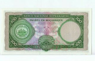 Mozambique 100 Escudos 27 - 3 - 1961 UNC 2