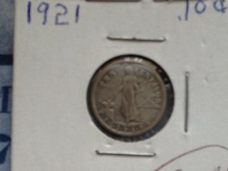 1921 Philippines 10 Centavos Silver Coin Great Price&