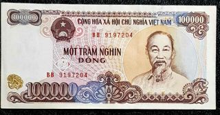 1994 Vietnam 100000 Dong Bank Note Xf (, 1 B.  Note) D6340