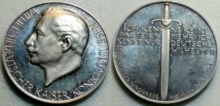 Germany Proof Silver Medal 1914 World War I,  Kaiser Wilhelm Ii Speech
