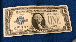 1928 A $1 " Funny Back " Silver Certificate S - A Block Vf - See Photos.