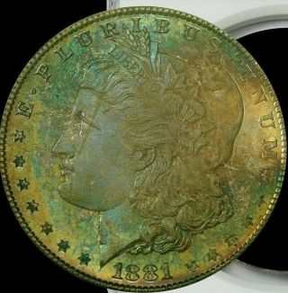 Extraordinary And Toned 1881 - S Morgan Silver Dollar Ngc Graded Ms66 W/ Luster