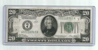 1928 $20 Dollar Federal Reserve Note Bank Of Chicago Redeemable In Gold