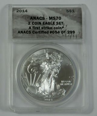 2014 $1 American Silver Eagle Anacs Ms70 First Strike