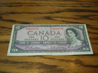 1954 - Canada $10 Bank Note - Canadian Ten Dollar Bill - Mt4410076