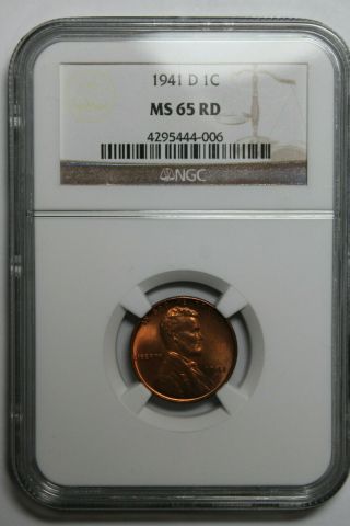 1941 D Ngc Ms65 Rd Lincoln Cent