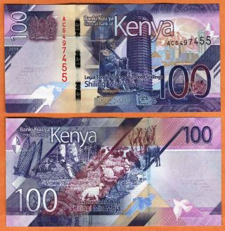 Kenya 2019 Unc 100 Shillings Banknote Paper Money Bill P -