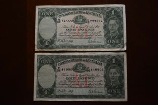 1942 - Australia 1 Pound Two Notes