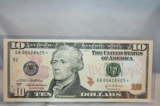 2004 A $10 Star Federal Reserve Note Gb Series