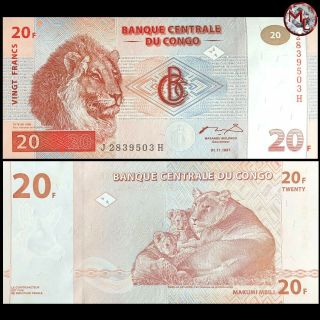 Congo - 20 Francs 1997 - Pick - 88 - Unc