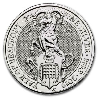 2019 U.  K.  5 Pound 2 Oz Silver Queen 