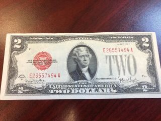 1928 - G $2 Two Dollar Bill United States Note - Au