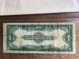 1923 Large $1 Silver Certificate Note taken in at Terrill Inn,  Plainfied,  N.  J. 4