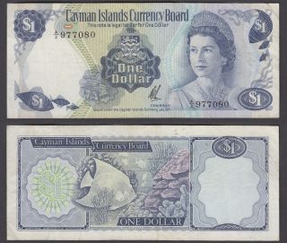 Cayman Islands 1 Dollar 1971 (1972) (vf) Banknote Km 1a Qeii