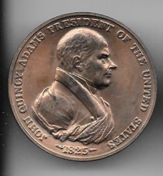 Vintage Exonumia Large Token/medal:1825 President John Q Adams Peace Medal 1.  3 "