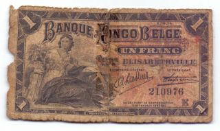 Belgian Congo 1 Franc 1914,  P - 3