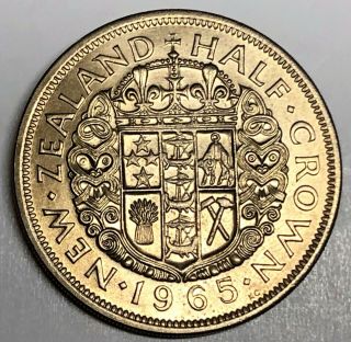C9499 Zealand Coin,  Half Crown 1965 Unc.