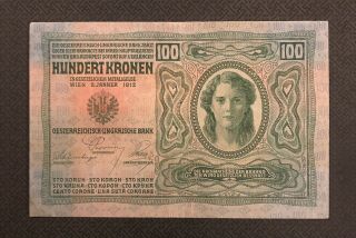 AUSTRIA 100 Kronen,  1912,  P - 12,  World Currency 2