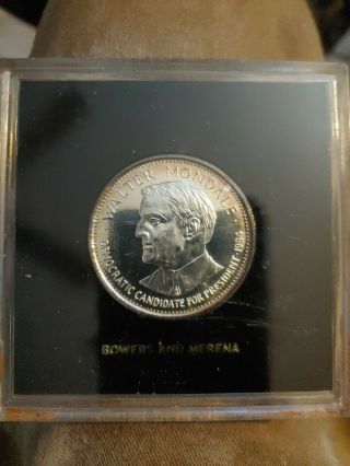 1984 Walter Mondale Bowers And Merena Galleries Proof 1 Oz.  999 Silver Medal