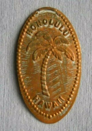 Honolulu Hawaii Elongated Penny Hi Usa Cent Palm Tree Souvenir Coin