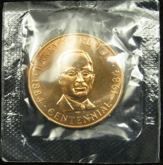 U.  S.  Medal President Harry S.  Truman Birth Centennial Cello 1 1/2 " Bronze