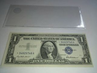 1957 Star $1 One Dollar Bill Silver Certificate Note Blue Seal.