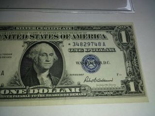 1957 Star $1 One Dollar Bill Silver Certificate Note BLUE SEAL. 3