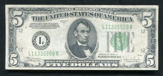 Fr.  1959 - L 1934 - C $5 Frn Federal Reserve Note San Francisco,  Ca Extremely Fine