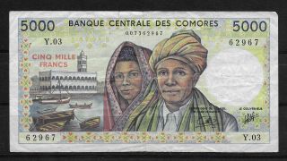 L2816 Banque Centrale Des Comores 1984 Comoros 5000 Francs Pick 12a