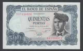 Spain 500 Pesetas 23 - 07 - 1971 Au - Unc P.  153,  Banknote,  Uncirculated