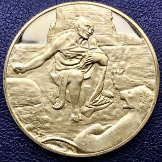The Genius Of Leonardo Da Vinci St.  Jerome 66.  3 Grams Silver Coin (1129)