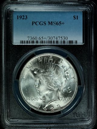 1923 Peace Dollar Pcgs Ms65,