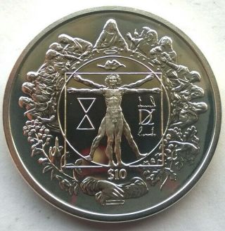 Sierra Leone 2006 Da Vinci 10 Dollars Silver Coin,  Proof