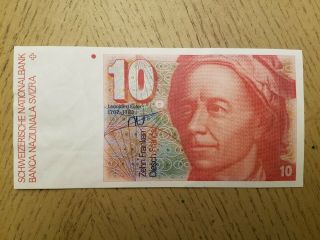 1979 1982 Switzerland Swiss 10 Francs Bank Note Bill Paper Money Leonhard Euler