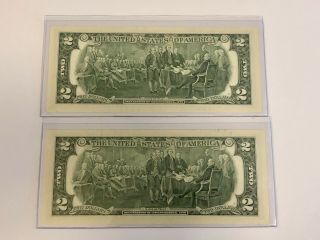 2 CONSECUTIVE $2 Dollar Bill Star Note 2009 LOW NUMBER K 00134689 K00134690 2