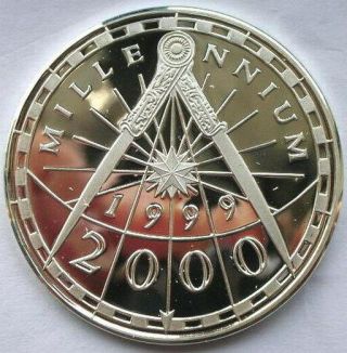 Benin 2000 Calipers Mathematics 1000 Francs Silver Coin,  Proof