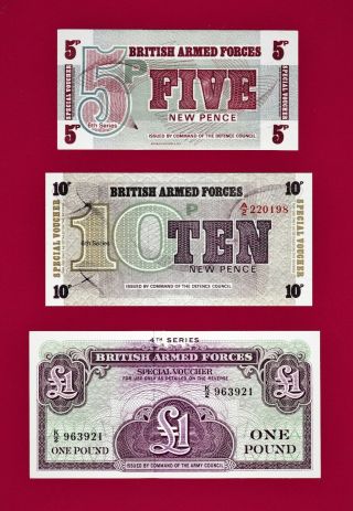 Baf Notes: 5 Pence 1972 (p - M47) & 10 Pence 1972 (p - M48) & 1 Pound 1962 (p - M36)