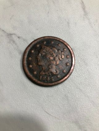 1845 Braided Hair Large Cent - 1c Copper