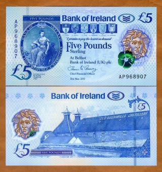 Bank Of Ireland,  Northern,  5 Pounds,  2017 (2019),  P - Polymer,  Unc
