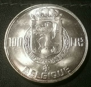 1954 Belgium 100 Francs Km 138.  1 Bu