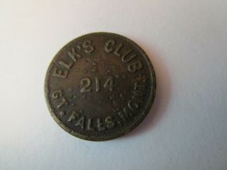 Great Falls,  Mt.  - Good For 12 1/2 Cents - " Elks Club " - Early