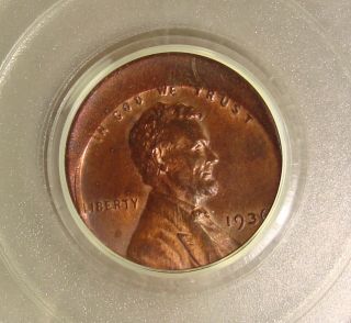 1936 Lincoln Wheat Cent Struck 12 Off Center Error Pcgs Ms63rb