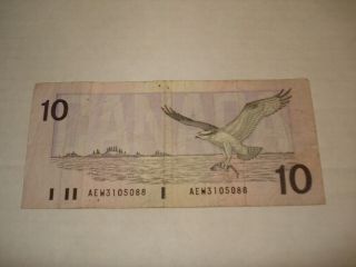 1989 - Bank of Canada $10 note - ten dollar bill - AEW3105086 2