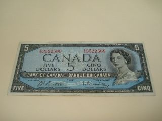 1954 - Canadian Five Dollar Bill - $5 Canada Note - Is3522508