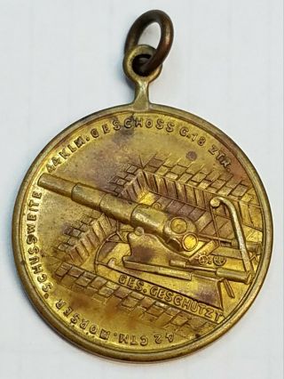 1914 Germany Wwi Big Bertha Siege Heavy Artillery Veteran Medal Medallion