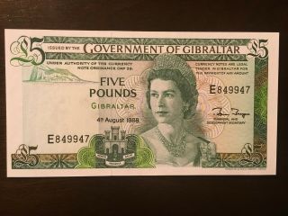 Gibraltar 5 Pounds 1988 - - Unc