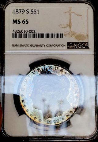 1879 S Morgan Dollar Ngc Ms 65 Ultra Rare Monster Rainbow Toned Gem Nr 09915