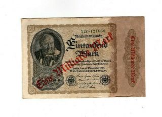 Xxx - Rare 1 Billion Mark Weimar Inflation Banknote 1922 In Fine Con