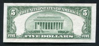 1934 - C $5 FIVE DOLLARS FRN FEDERAL RESERVE NOTE YORK,  NY ABOUT UNC 2